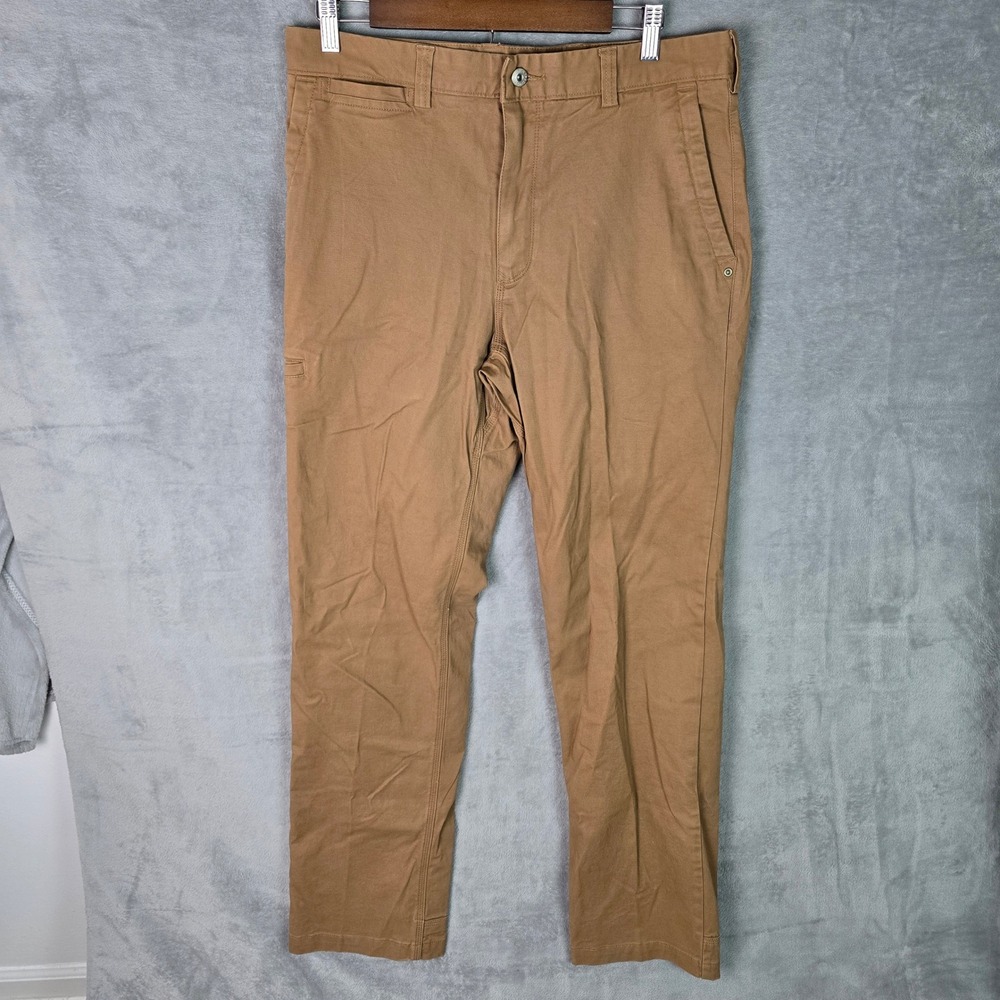 Duluth Trading Co Mens Flex‎ Ballroom Khakis Brown Chino Pants 32x34 75287